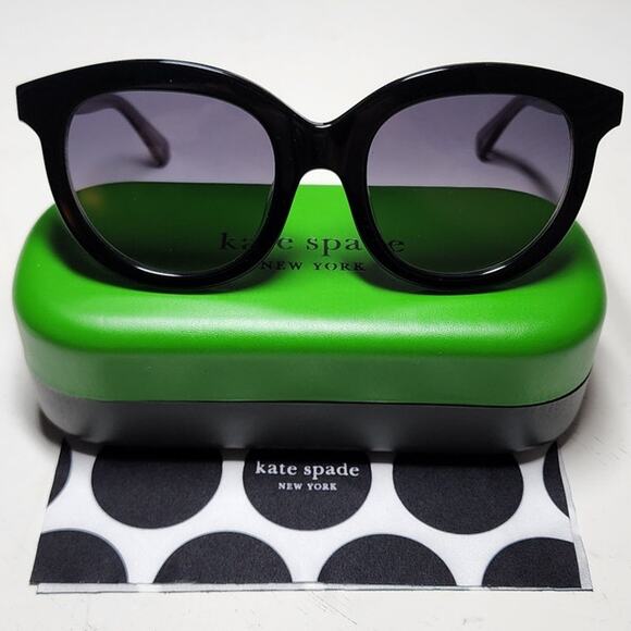 Kate Spade New York Lillian Sunglasses Butterfly Black Grey Gradient - Picture 9 of 13